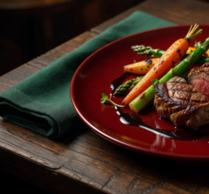 Sous-vide marhahús és gourmet főételek elegáns tálalással